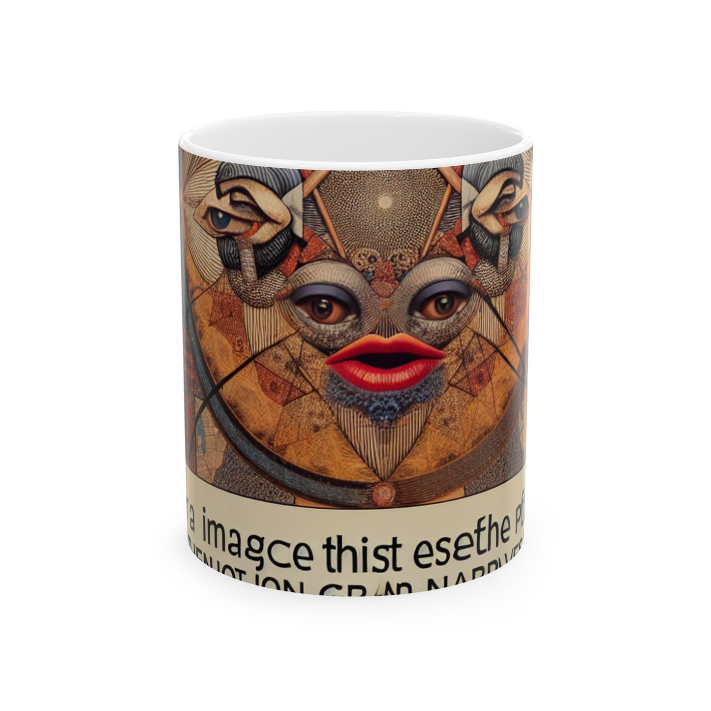 "Caos digital: un collage posmoderno" - Taza de cerámica The Alien 11oz Arte posmoderno