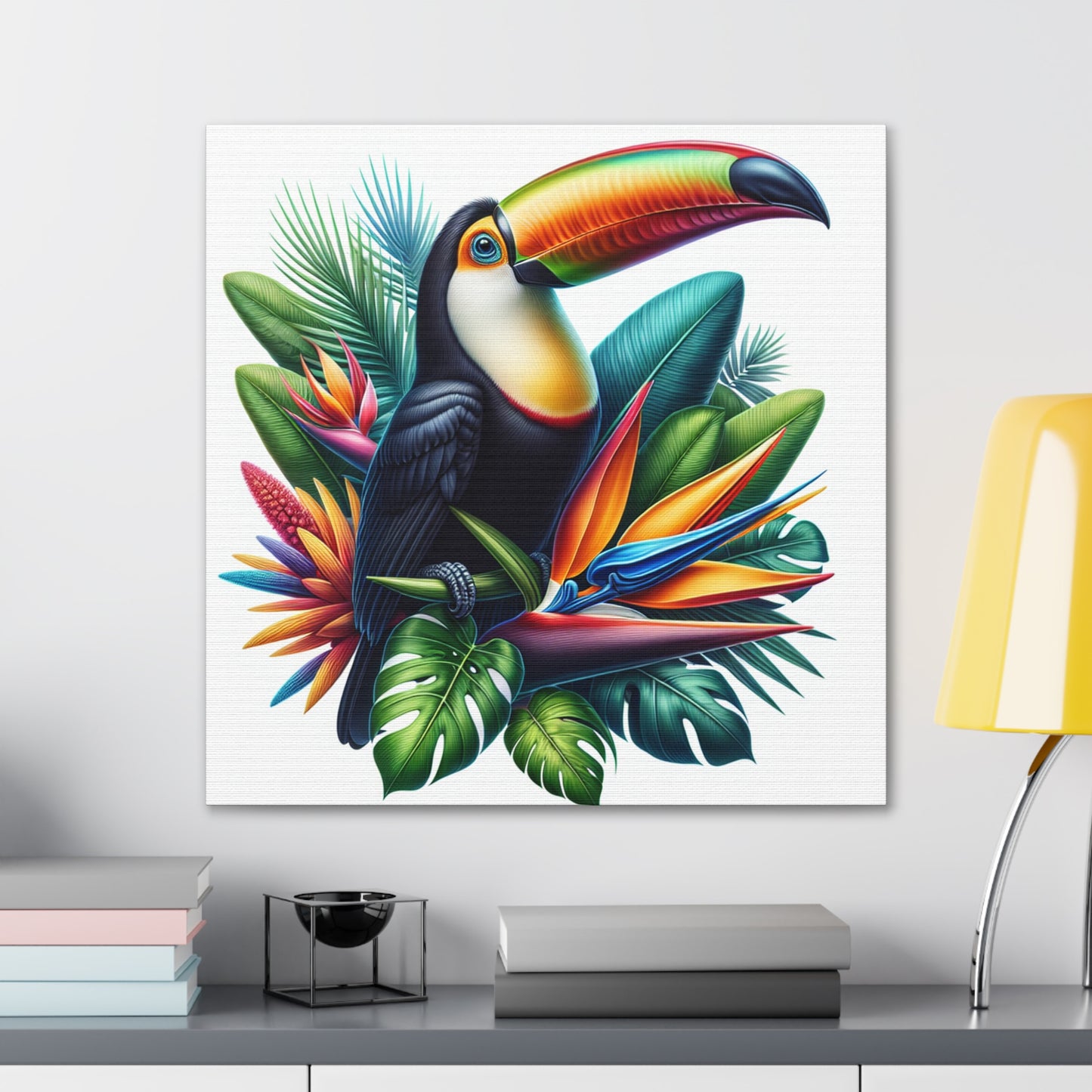 "Toucan sur une fleur tropicale" - Le style hyperréaliste Alien Canva