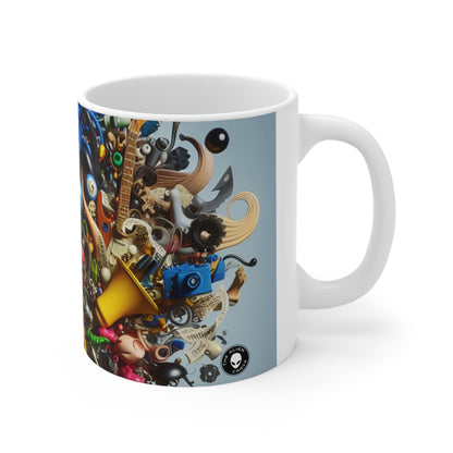 "Fusión surrealista: elaboración de un poema visual" - Taza de cerámica The Alien de 11 oz dadaísmo