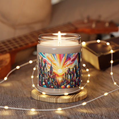 "Cityscape Sunrise" - The Alien Scented Soy Candle 9oz Street Art / Graffiti Style