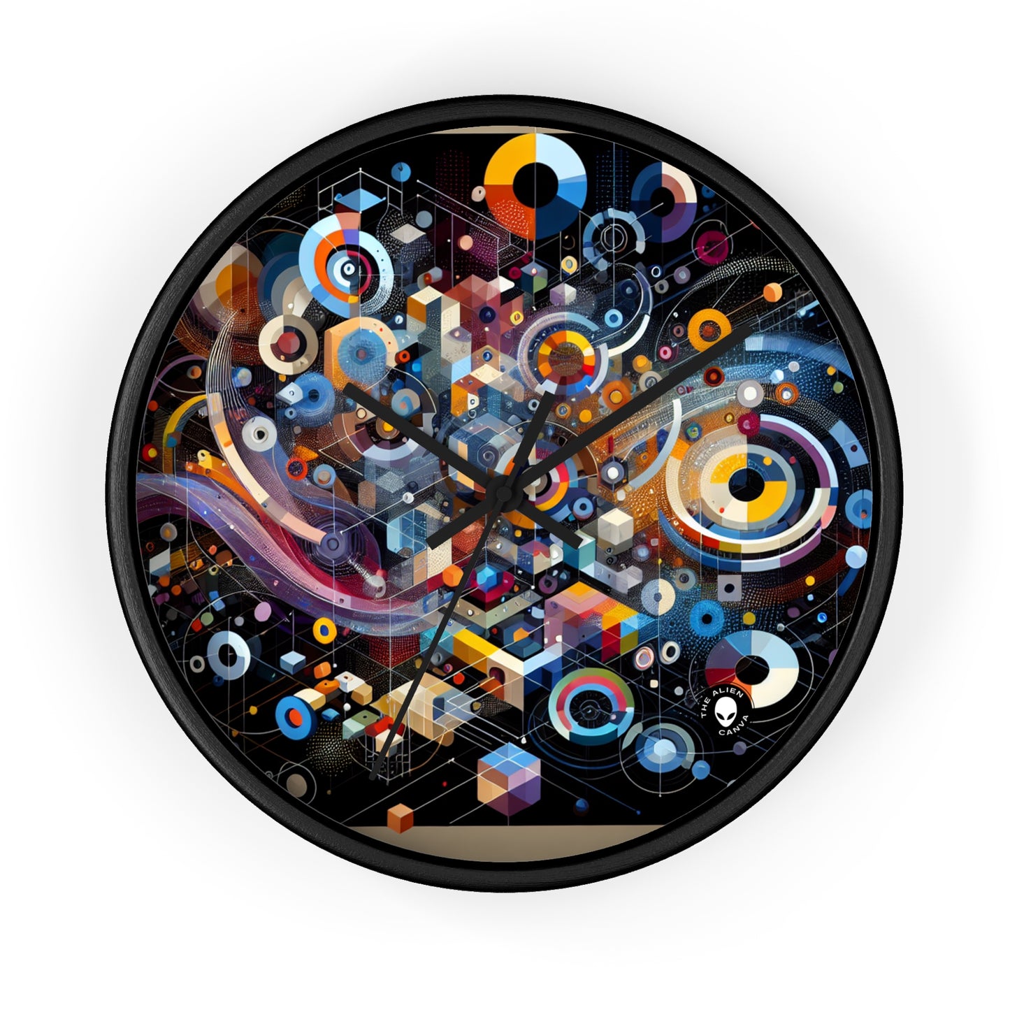 "A Geometric Moment In Time" - The Alien Wall Clock Digital Art