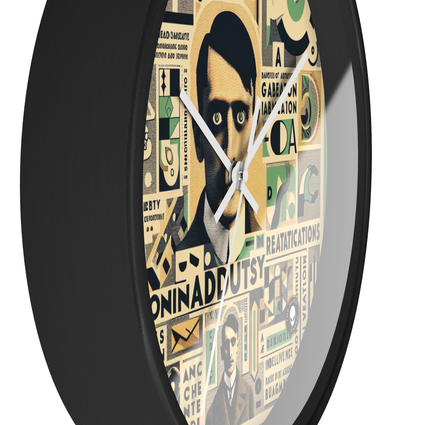 "Cacophony of Mundane Madness: A Dadaist Collage" - The Alien Wall Clock Dadaism