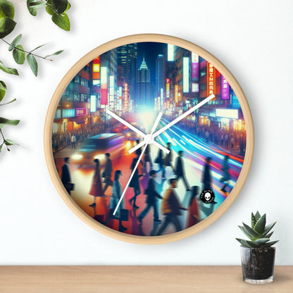 "Neon Night Street" - L'horloge murale extraterrestre