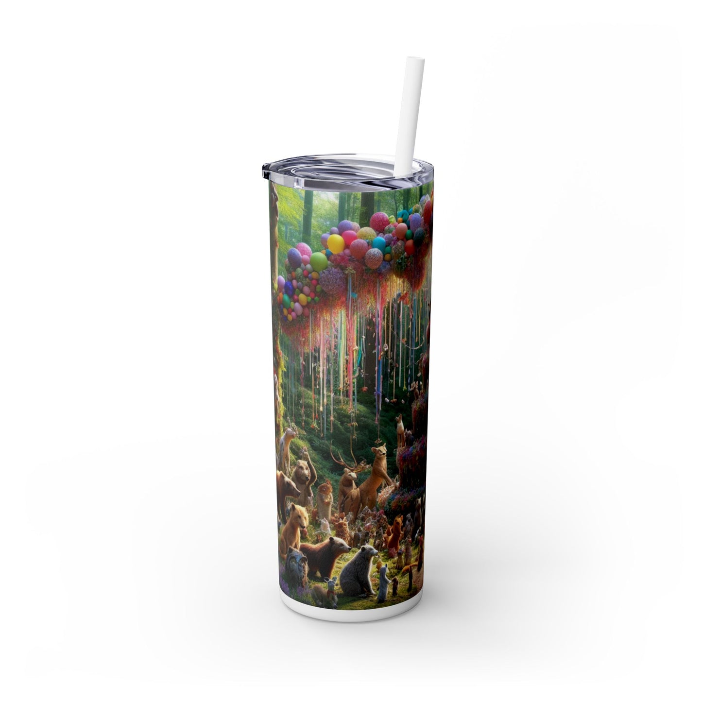 "Forest Fiesta" - The Alien Maars® Skinny Tumbler with Straw 20oz