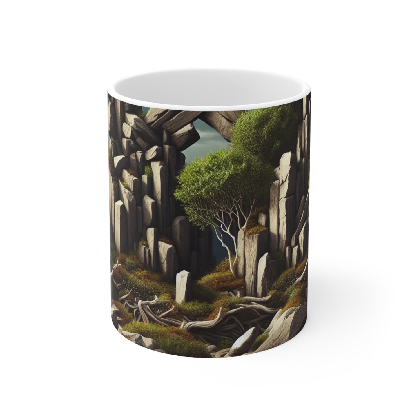 "Spinning Nature's Tapestry: A Breathtaking Land Art Installation Celebrating the Intricate Beauty of Spider Webs" - The Alien Ceramic Mug 11oz Land Art