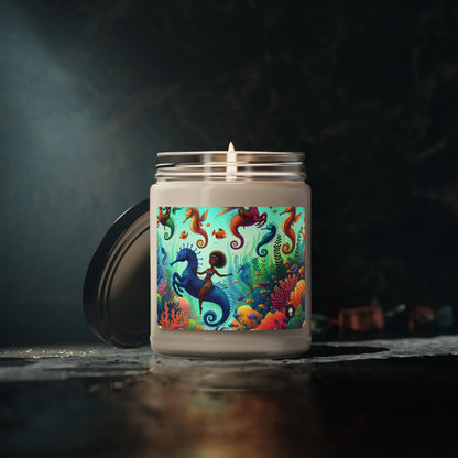 Enchanted Aquatic Realm: Mermaids and Seahorses - The Alien Scented Soy Candle 9oz