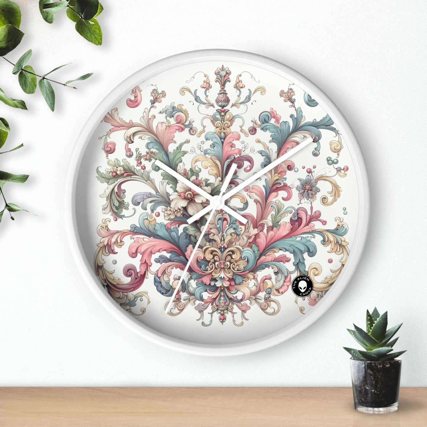 "Élégance enchantée : une soirée dans un jardin rococo" - The Alien Wall Clock Rococo