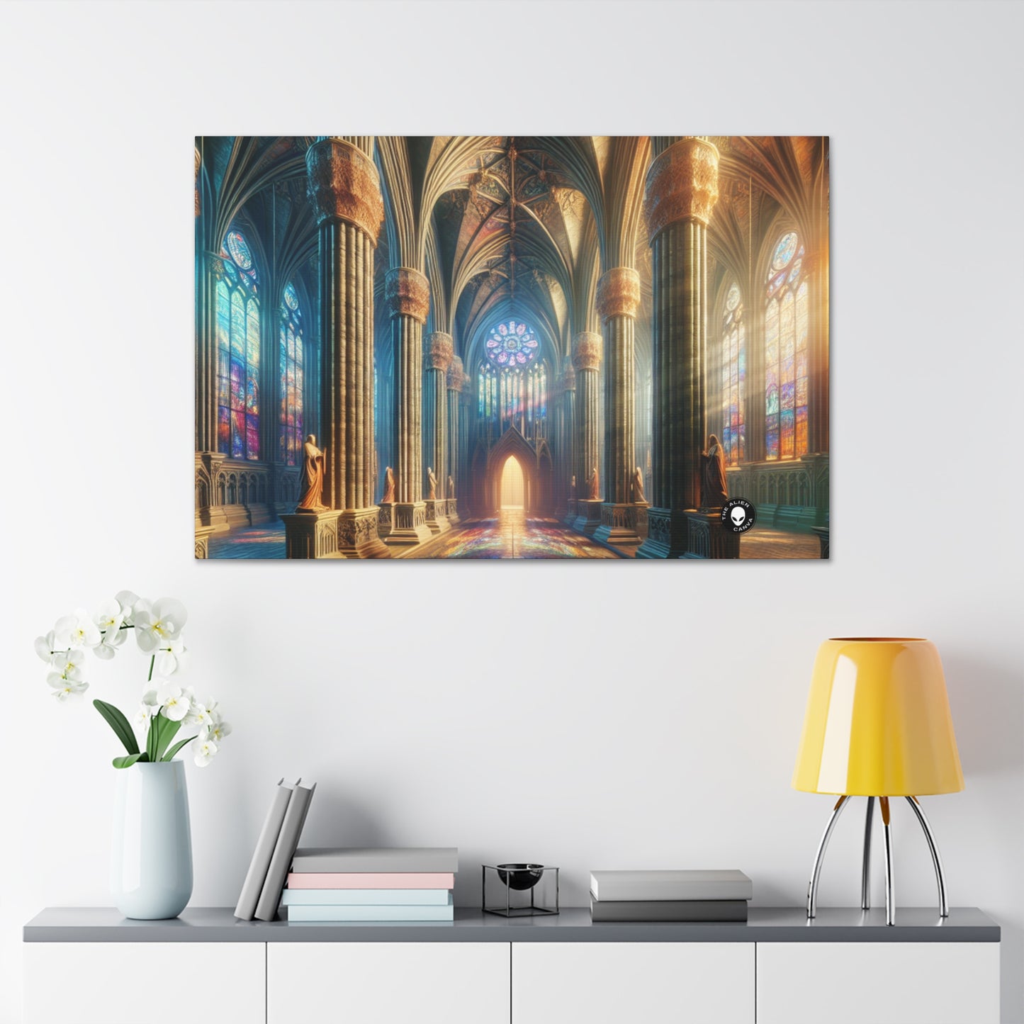 Shadows of the Gothic Cathedral - The Alien Canva Gothic Art