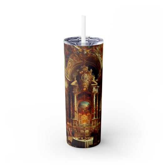 "Masquerade Majesty: A Regal Baroque Ballroom" - The Alien Maars® Skinny Tumbler avec paille 20oz Baroque