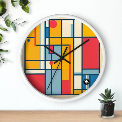 "De Stijl Grid: una composición de color minimalista" - El reloj de pared alienígena De Stijl