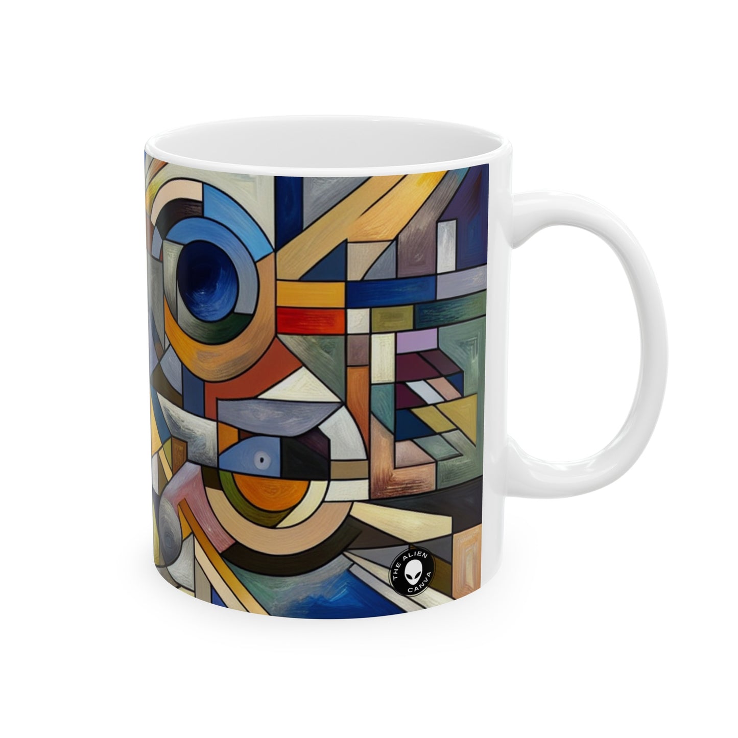 "Urban Fragmentation: An Analytical Cubist Cityscape" - The Alien Ceramic Mug 11oz Analytical Cubism