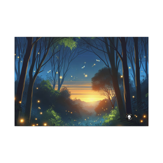 "Enchanted Dusk: Fireflies in the Forest" - The Alien Canva