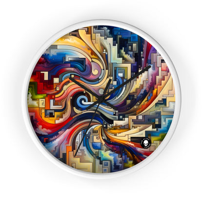 "Azul Sereno: Arte Abstracto con Formas Geométricas" - El Reloj de Pared Alien Arte Abstracto