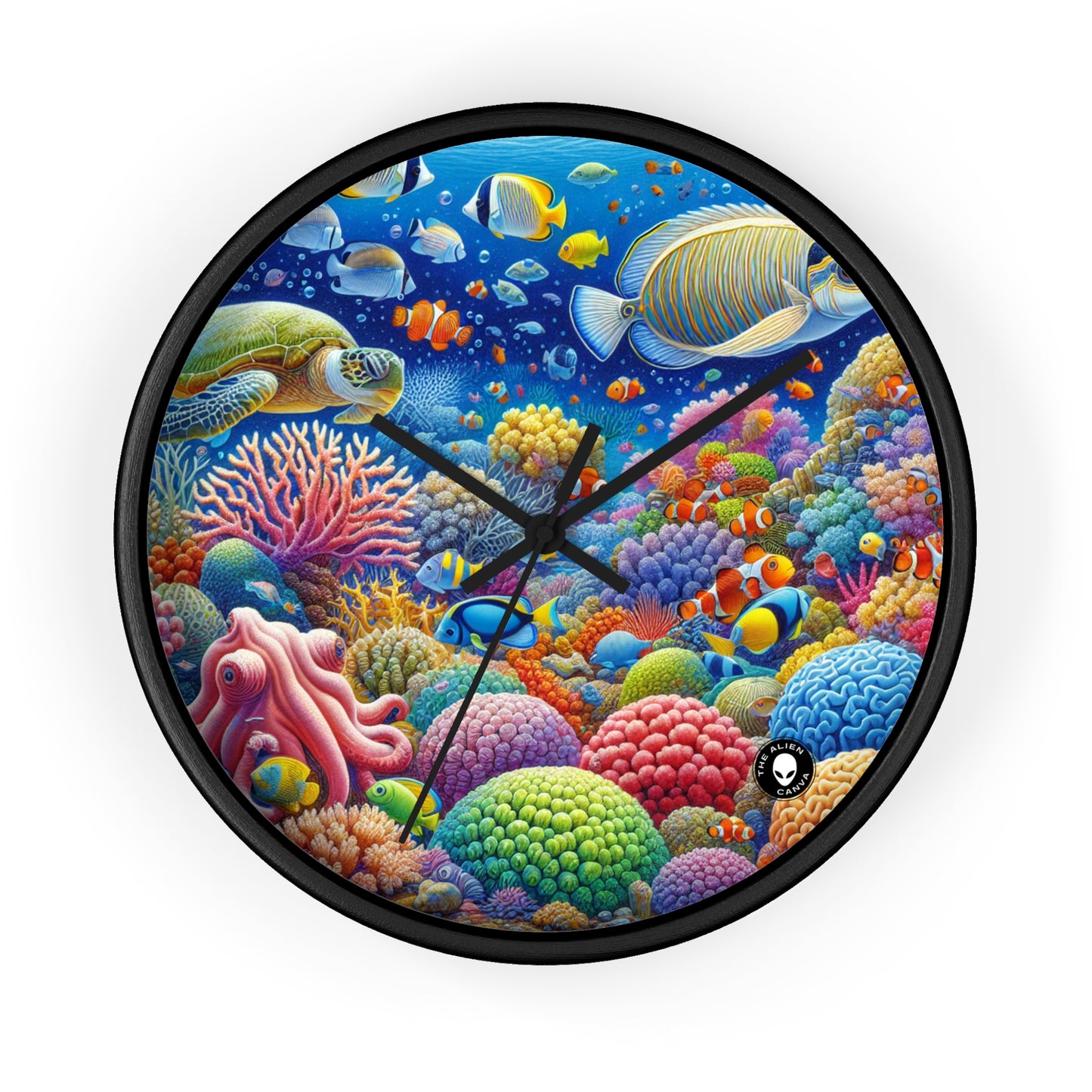 "Paraíso tropical: país de las maravillas submarinas" - El reloj de pared alienígena