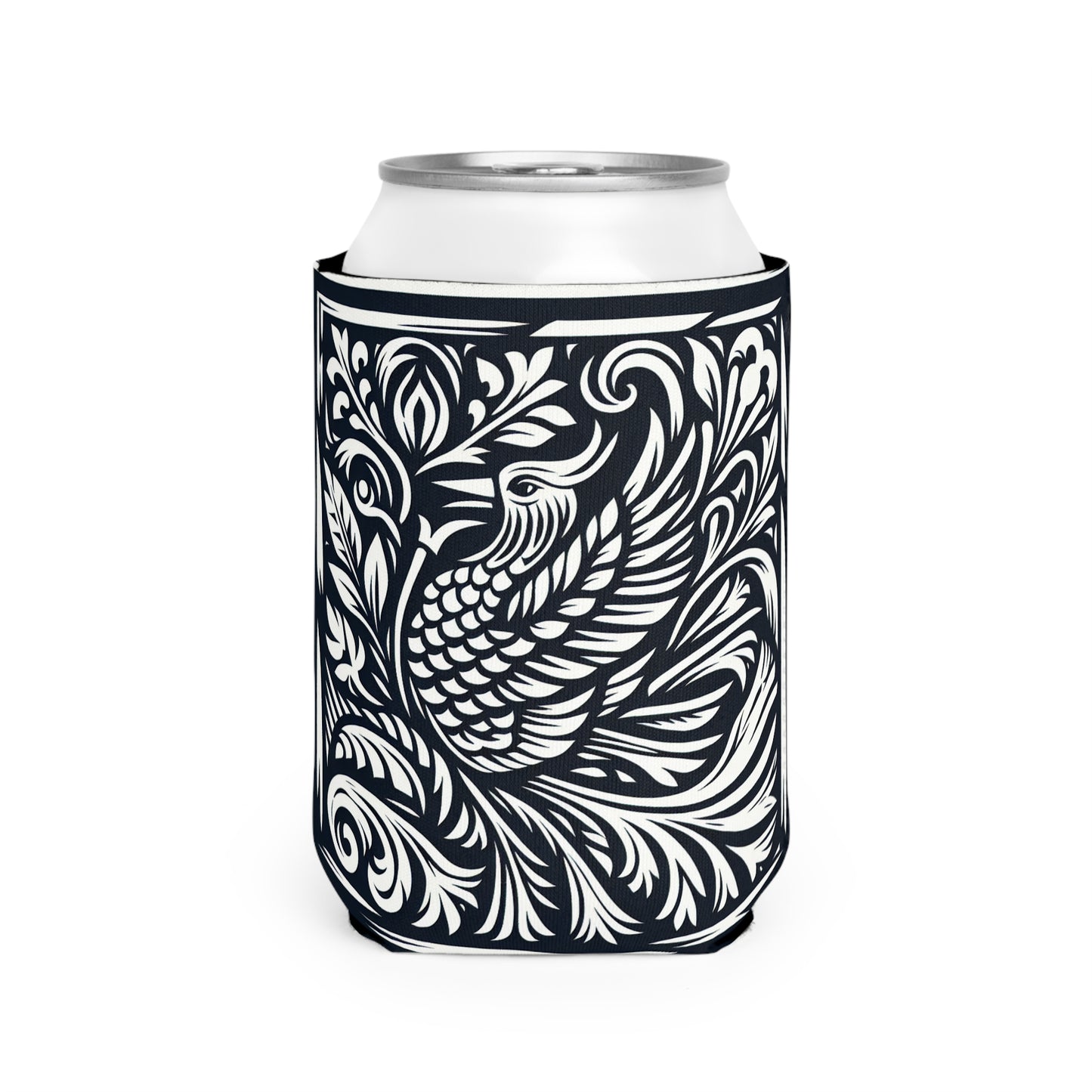 "Elements in Unison: A Woodcut Exploration" - The Alien Can Cooler Sleeve Woodcut Printing