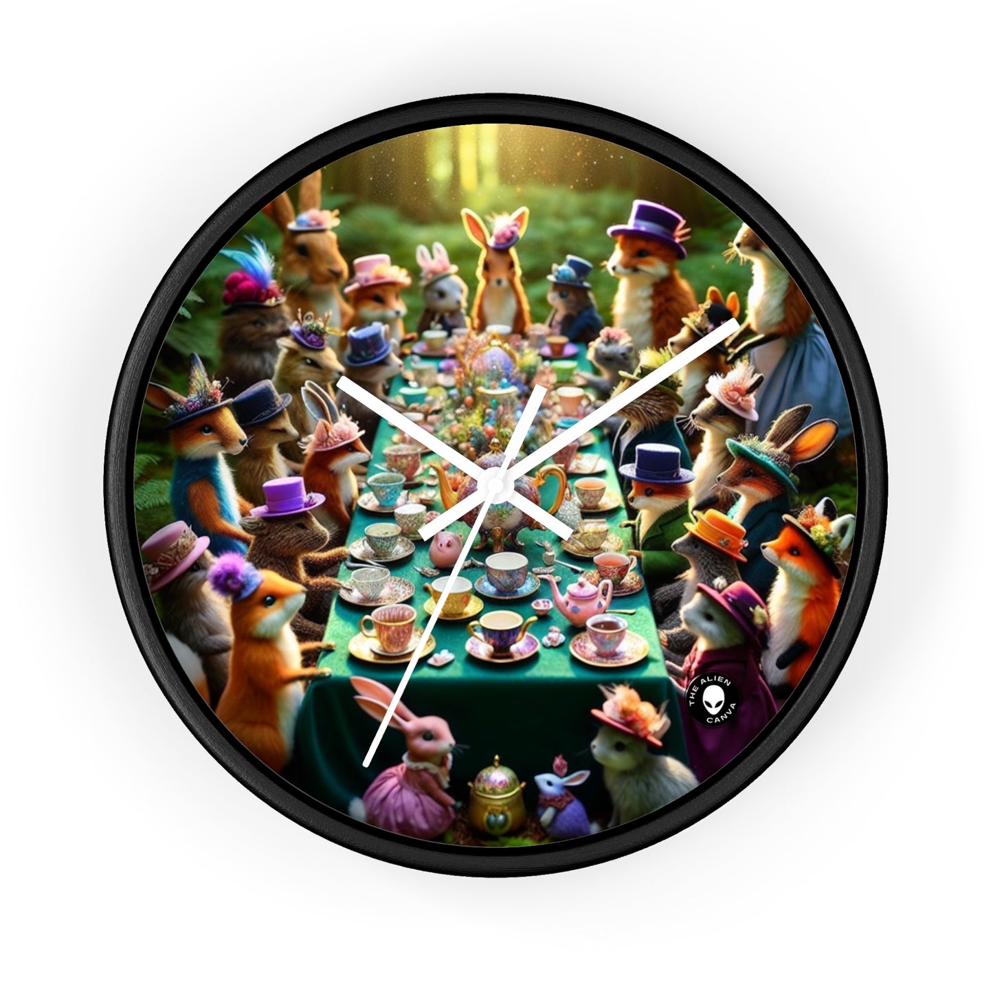 "Enchanted Tea Party in the Forest" - The Alien Wall Clock