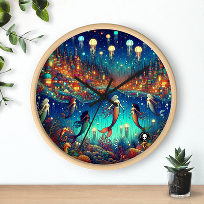 "Glowing Jellyfish City: A Whimsical Underwater World" - The Alien Wall Clock