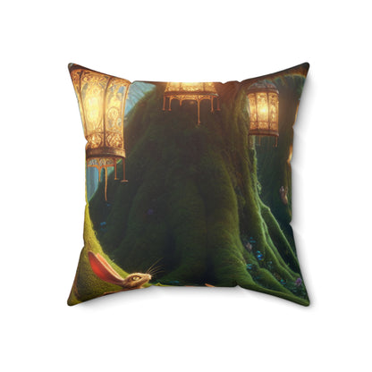 "Enchanted Forest Adventure"- The Alien Spun Polyester Square Pillow