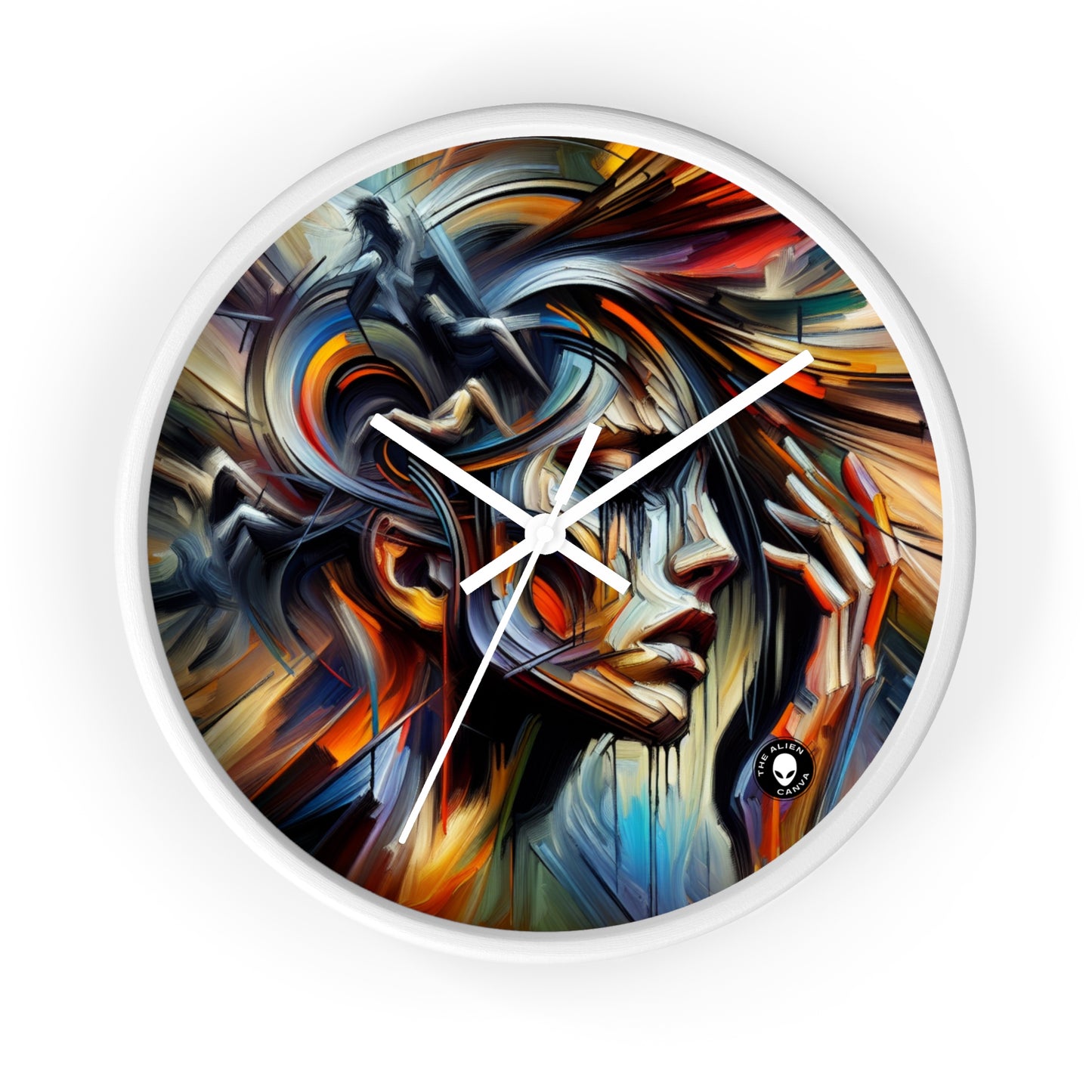 "Night Pulse: Expressions of Urban Chaos" - The Alien Wall Clock Expressionism