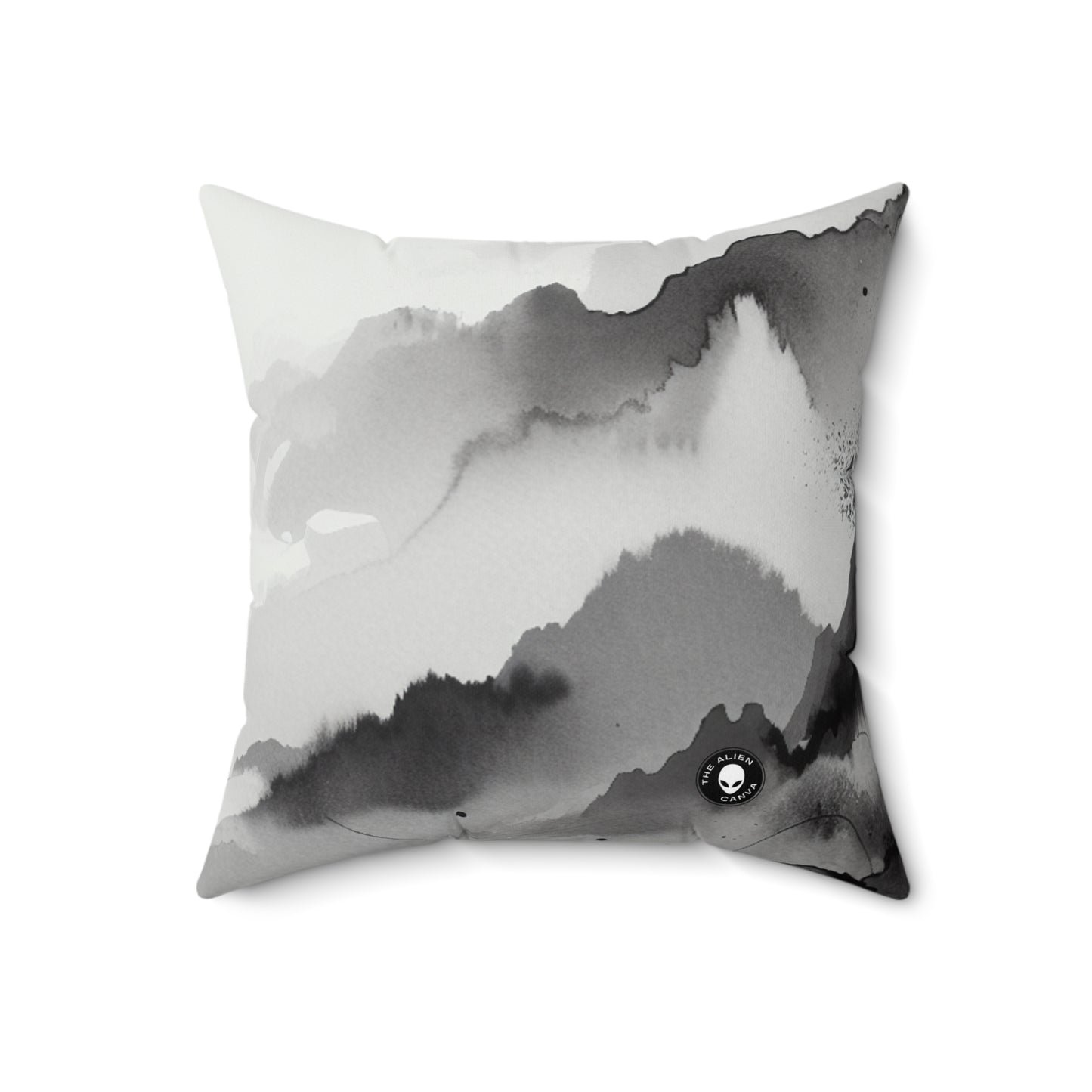 "Whispers of the Moonlit Grove"- The Alien Spun Polyester Square Pillow Ink Wash Painting