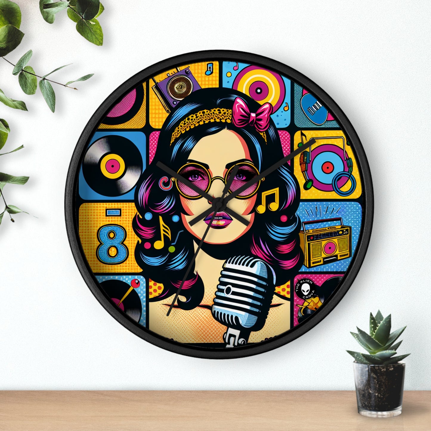 "Celebrating Pop Iconography: A Retrospective Portrait" - The Alien Wall Clock Pop Art