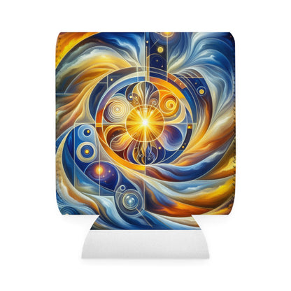 "Ascending Divinity: A Spiritual Awakening in Vibrant Geometry" - The Alien Can Cooler Sleeve Religious Art Style