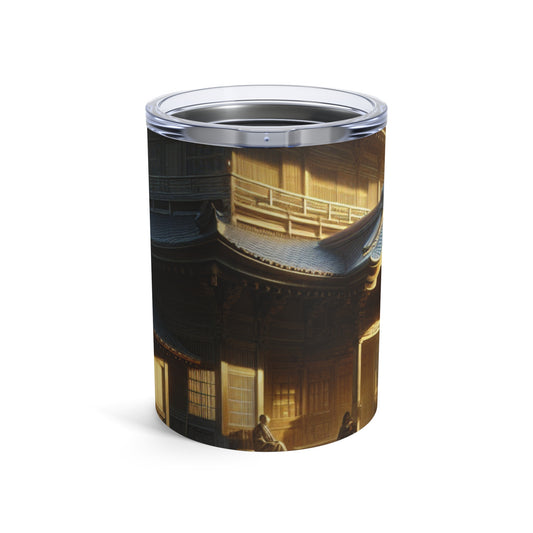 "Golden Hour Bliss : Paysage de réalisme photographique" - The Alien Tumbler 10oz Réalisme photographique