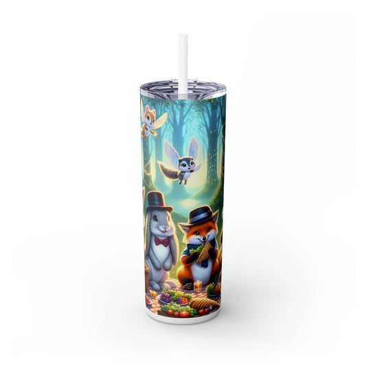 "Hats Off in the Enchanted Forest" - The Alien Maars® Skinny Tumbler with Straw 20oz