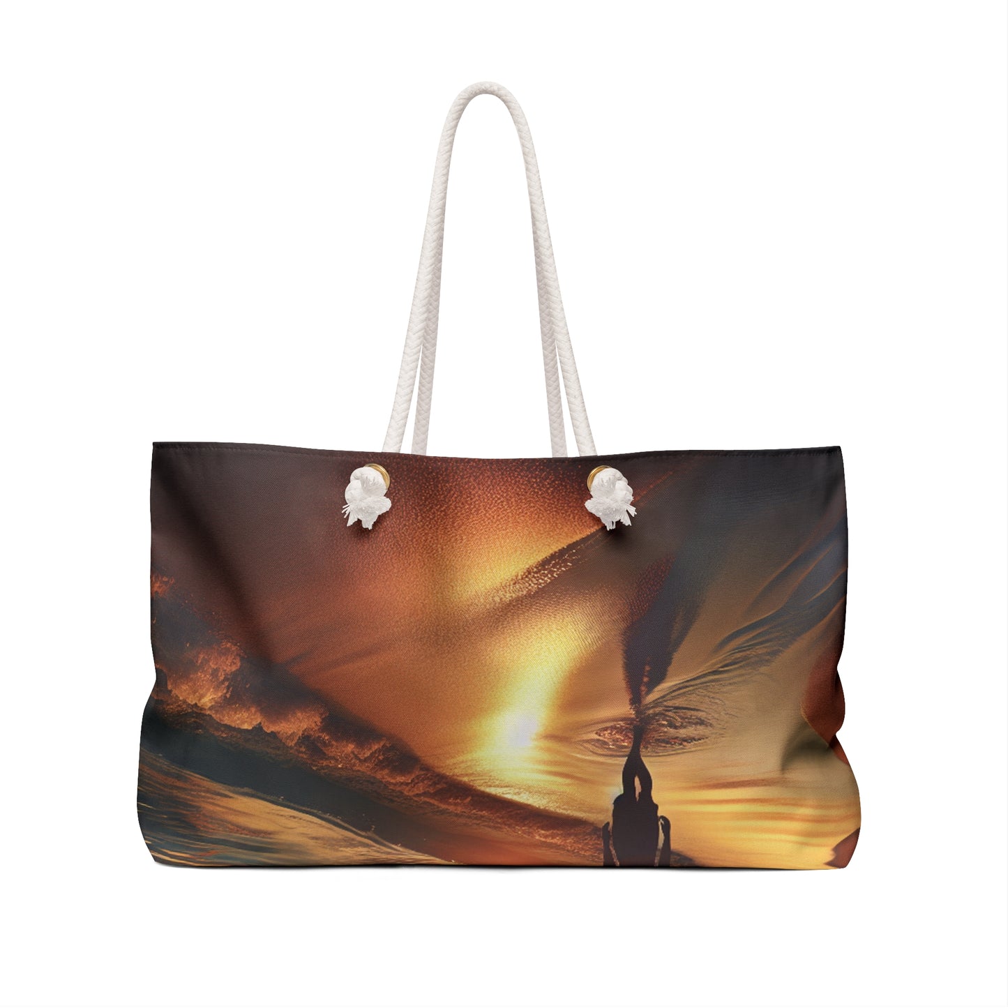 "A Stroll Along the Beach at Sunset" - The Alien Weekender Bag Photorealism Style