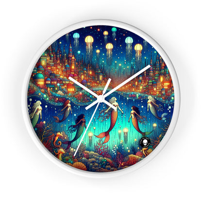 "Glowing Jellyfish City: A Whimsical Underwater World" - The Alien Wall Clock