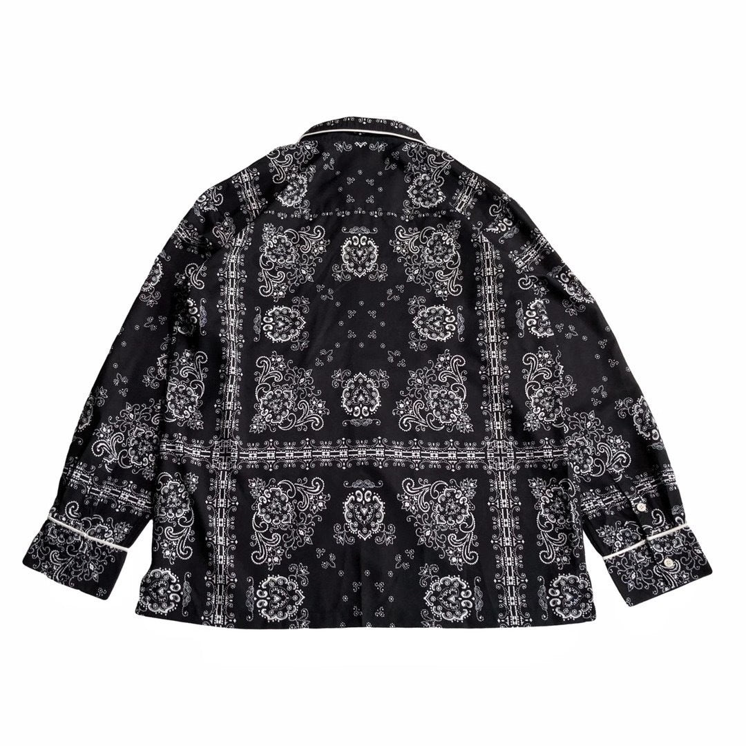 High Street Fashion Cashew Flower Buttoned Long Sleeve Shirt Printed Male