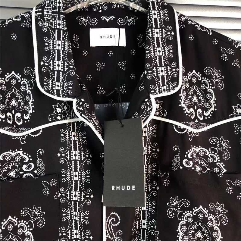 Camisa de manga larga con botones y flores de anacardo, moda de venta al por menor, estampado para hombre