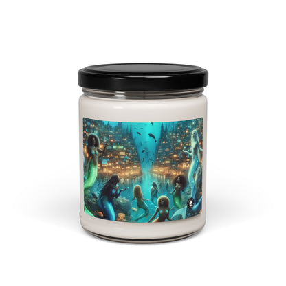 "Glimmering Depths: The Enchanted Underwater City" - The Alien Scented Soy Candle 9oz