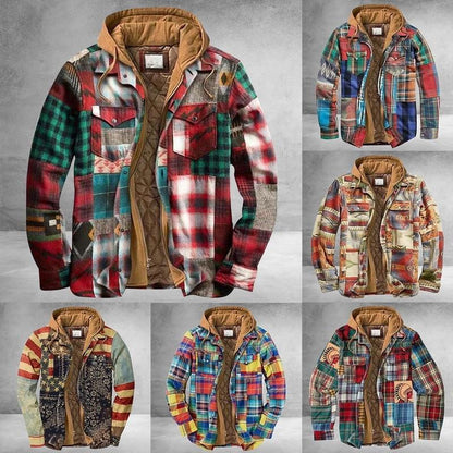 Non-Positioning Printed Loose Hooded Jacket