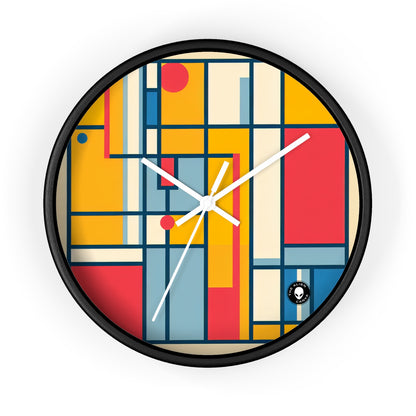 "De Stijl Grid: una composición de color minimalista" - El reloj de pared alienígena De Stijl