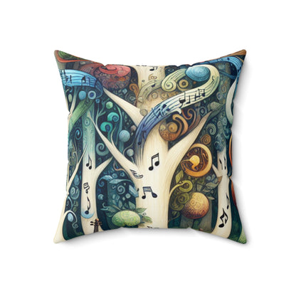 "Melodic Enchantment: The Instrumental Forest"- The Alien Spun Polyester Square Pillow