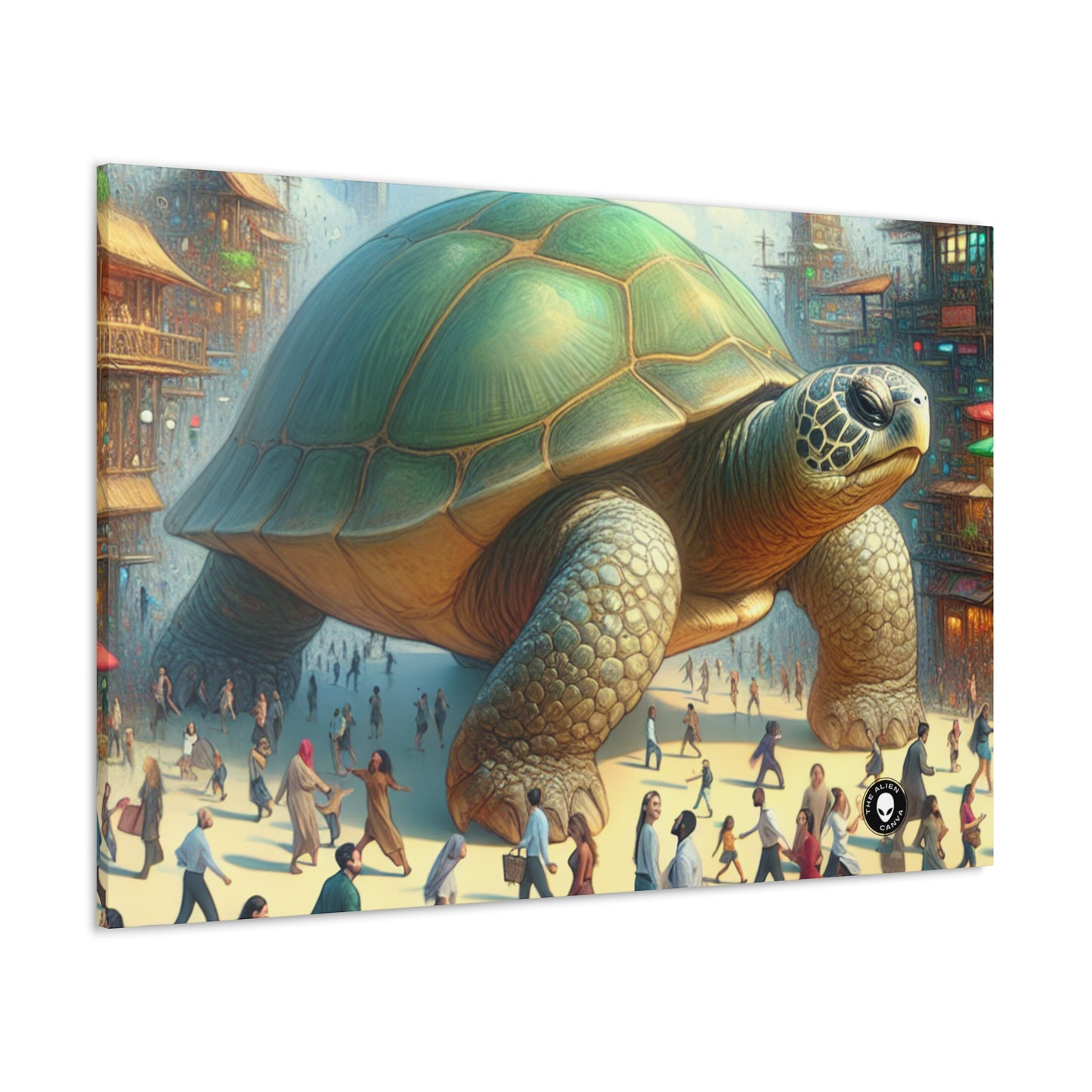 "La tortue merveilleuse dans la ville" - The Alien Canva