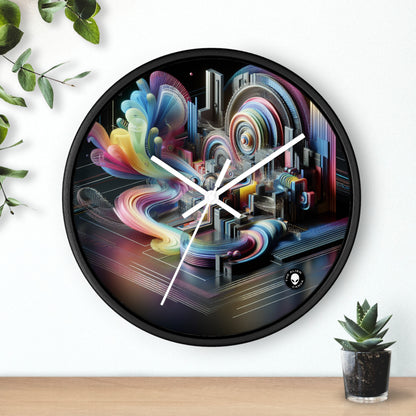 "Neon Nights: A Futuristic Urban Dream" - The Alien Wall Clock Digital Art