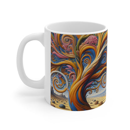 "Oasis Illusion: An Immersive Hyperrealistic Experience" - The Alien Ceramic Mug 11oz Hyperrealism