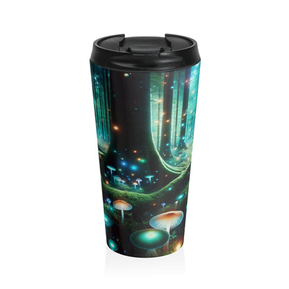 "Noche encantada en el bosque de hongos": taza de viaje de acero inoxidable de The Alien