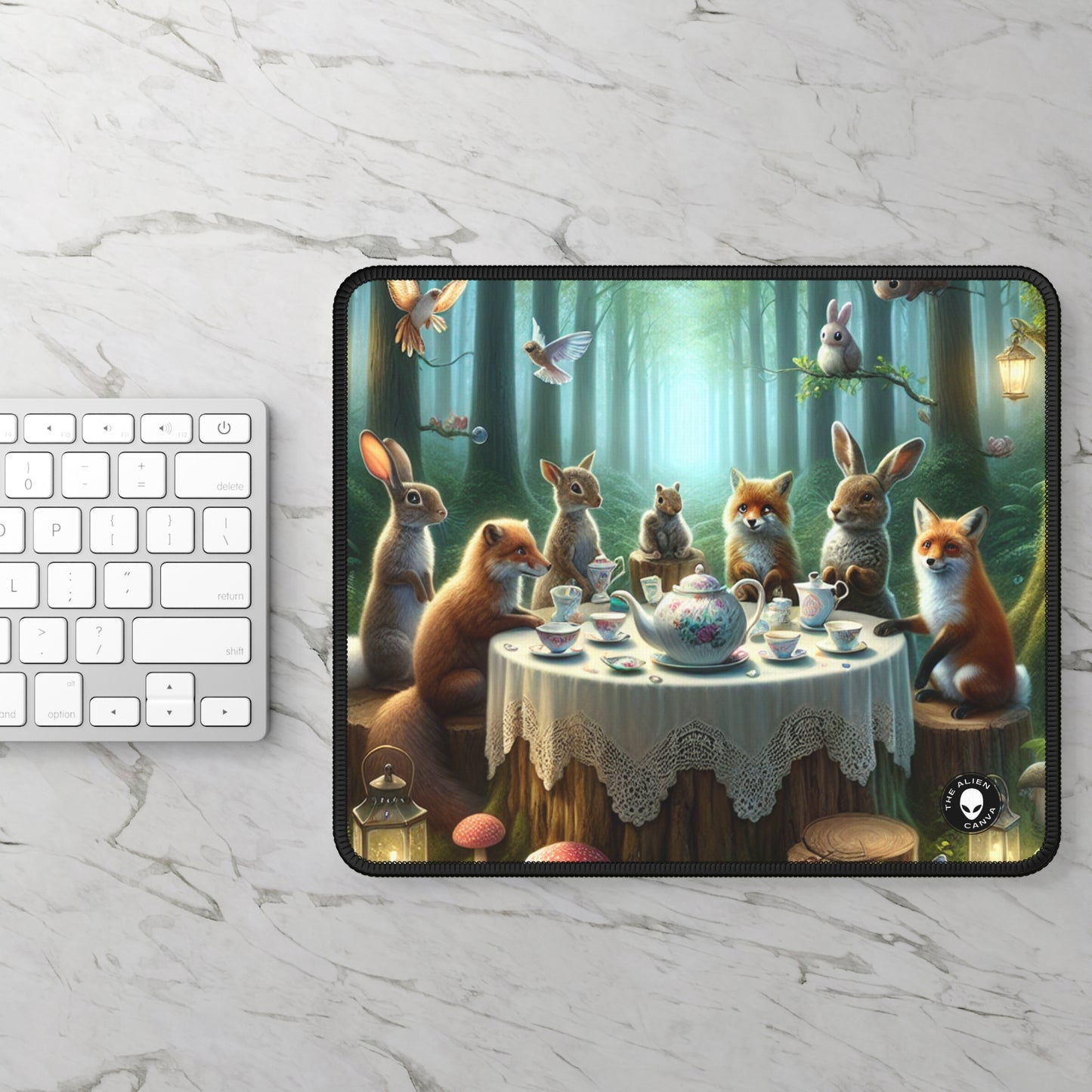 "Enchanted Forest Tea Time" - The Alien Gaming Mouse Pad