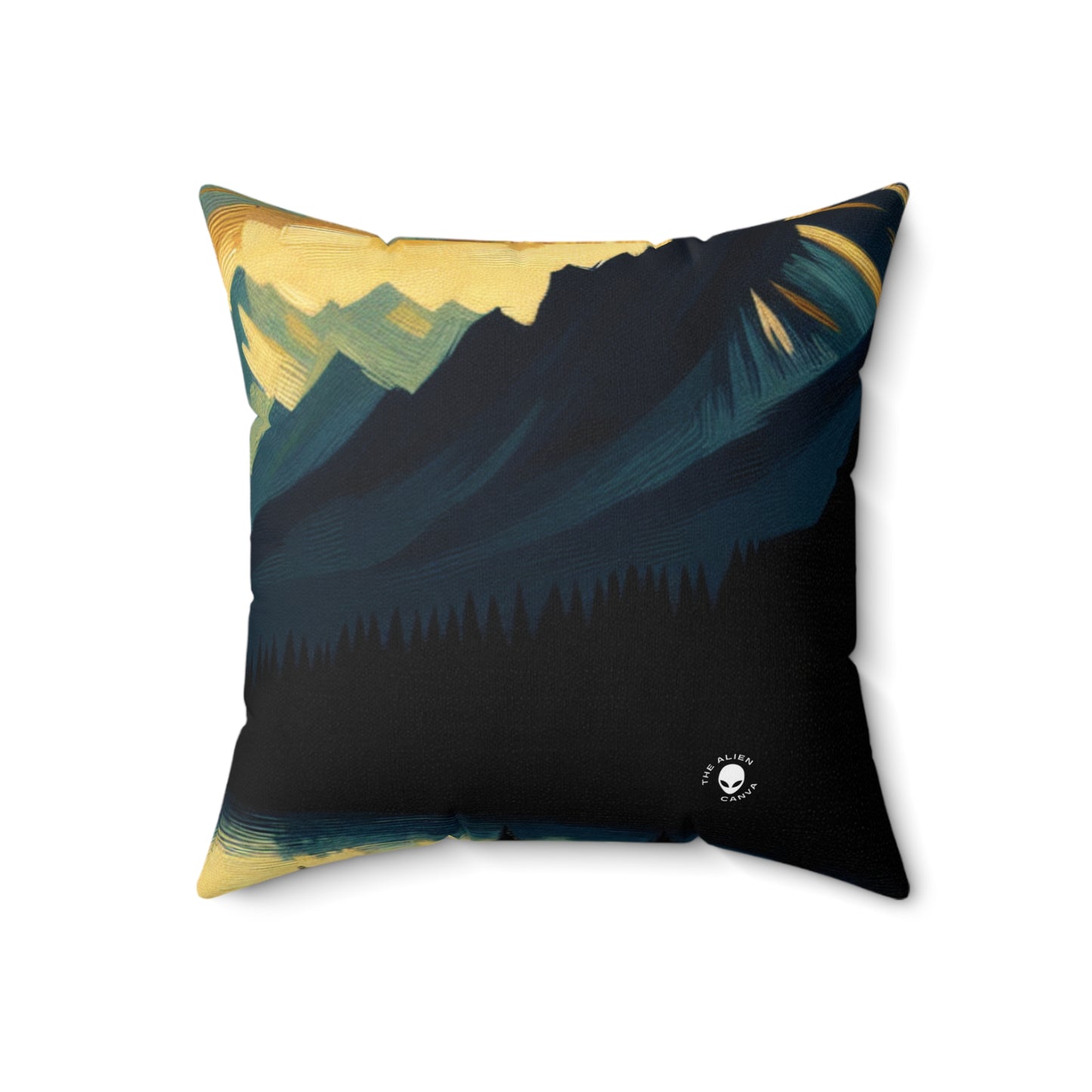 "Silent Sentinel of the Shadowed Woods"- The Alien Spun Polyester Square Pillow Tenebrism