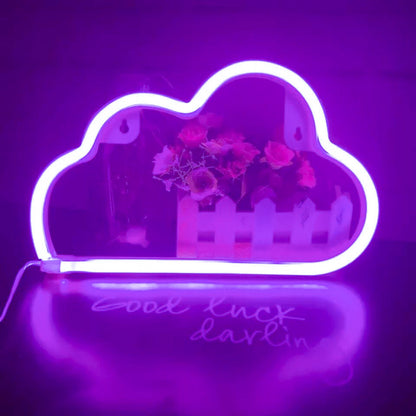 Nuages ​​Néon Forme Lumière Veilleuse Décoration Tenture Murale