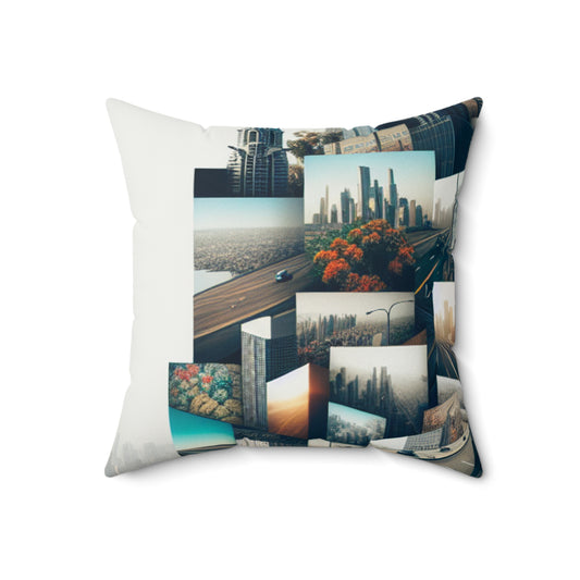 "Enchanted Forest: A Fantasy Montage"- The Alien Spun Polyester Square Pillow Photomontage