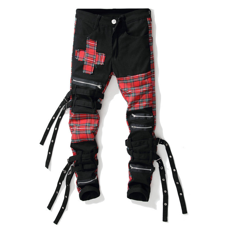 Pantalones de hombre punk europeos estampados