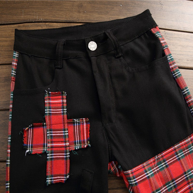 Pantalones de hombre punk europeos estampados