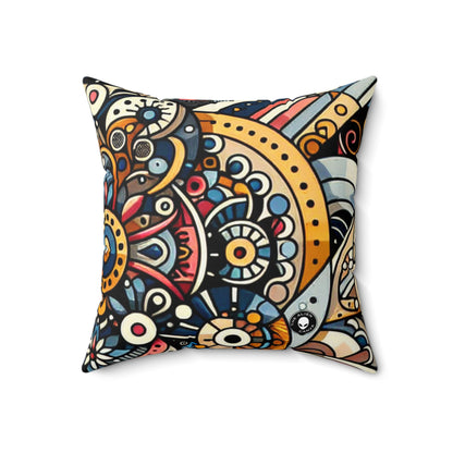 "Chef-d'œuvre de la mosaïque marocaine" - L'Alien Spun Polyester Square Pillow Pattern Art