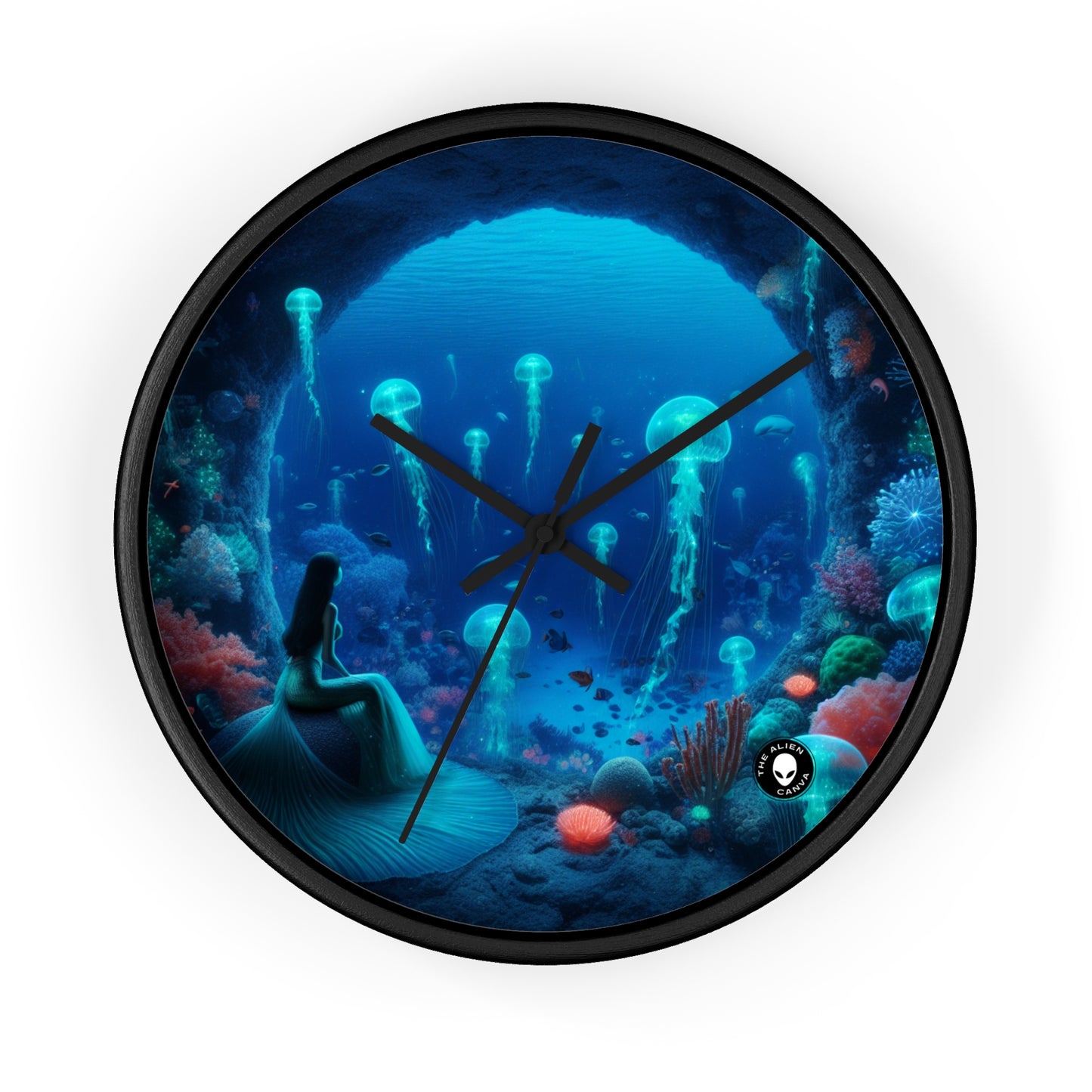 "La serenidad de las sirenas: un ballet de medusas" - El reloj de pared alienígena