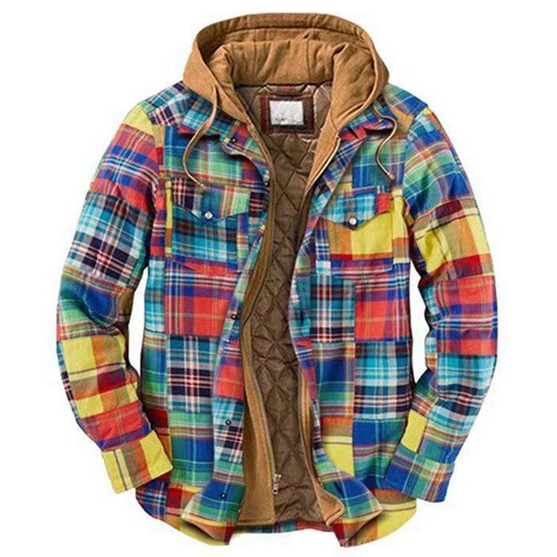 Non-positioning printed loose hooded jacket