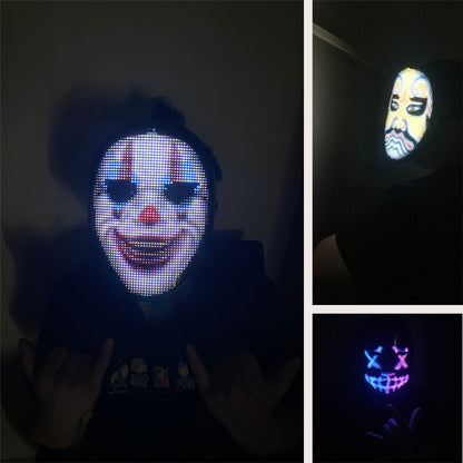 Nouveauté masque LED masque lumineux changeant de visage APP contrôle bricolage masque brillant pour vacances DJ fête carnaval